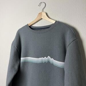patagonia ridge rise stripe uprisal grey blue crewneck sweatshirt